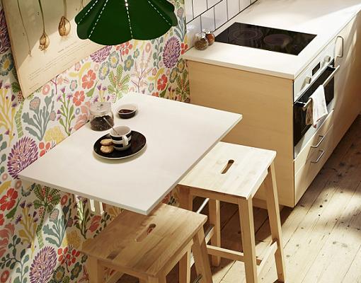 Ideas para cocinas pequeñas: mesa abatible Norbo de Ikea