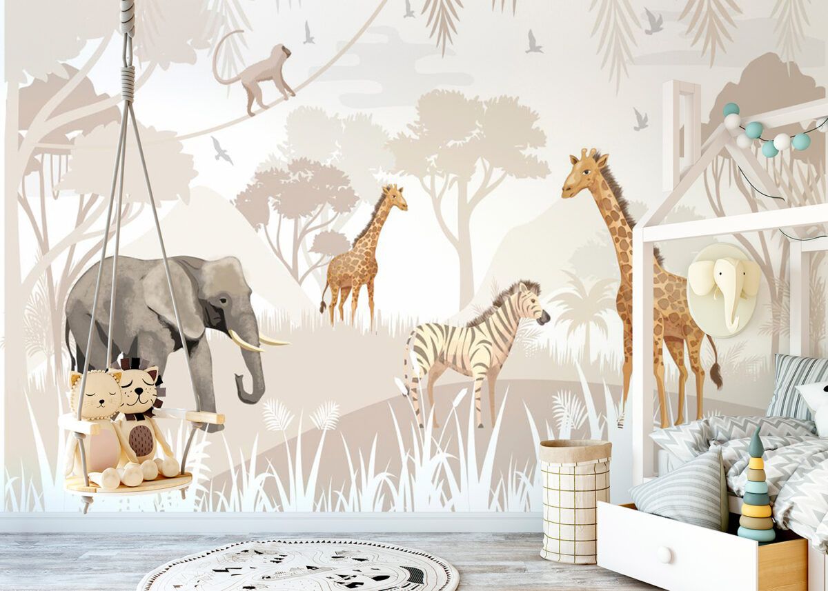 Mural con motivos de animales